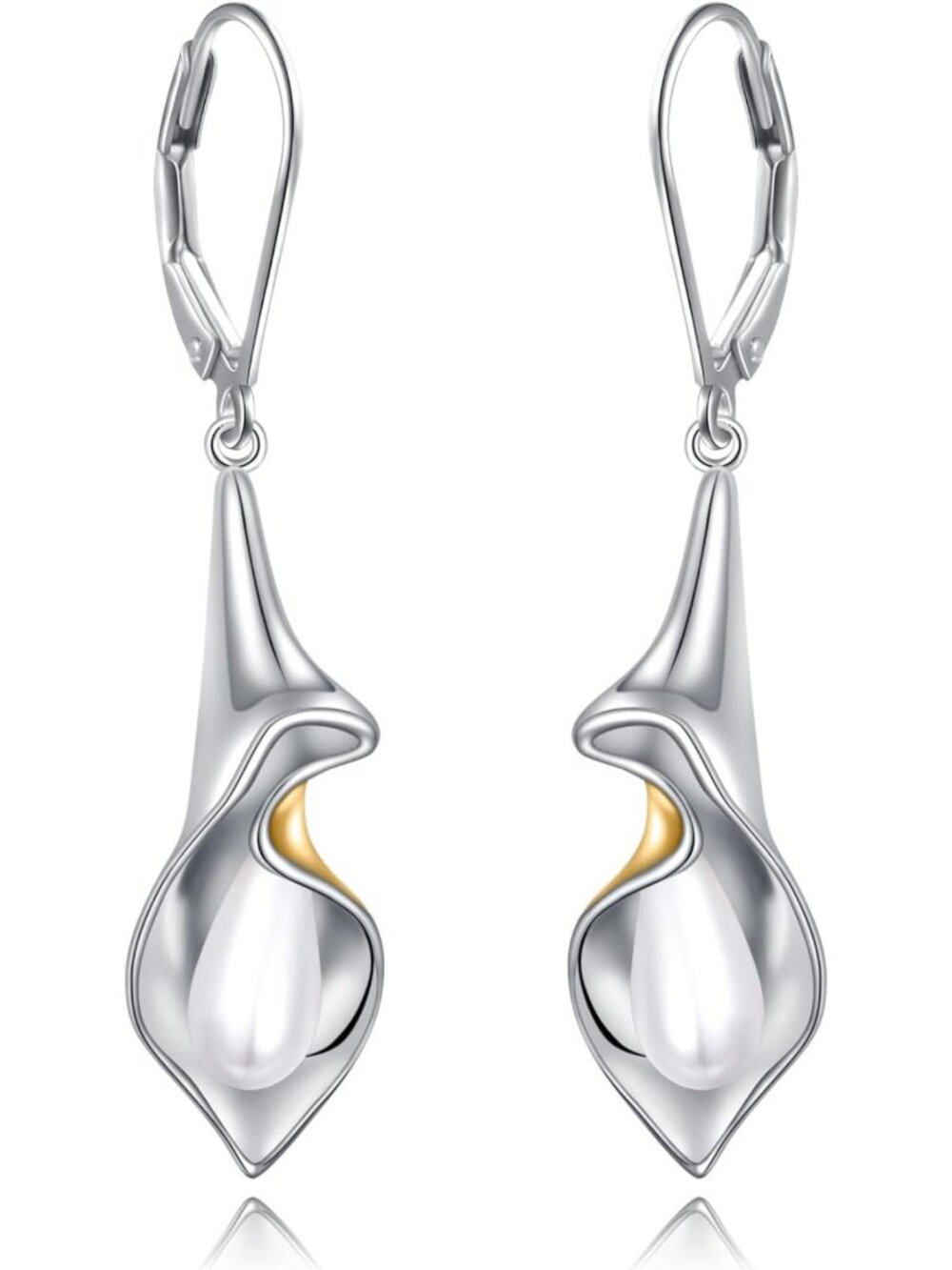 Sterling Silver Birthstone Flower Threader Earrings - Long Tassel Dangle Jewelry